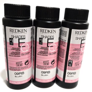 3 Bottles Redken 09RB Blush Shades EQ Conditioning Color Toner Gloss 2 oz. - Picture 1 of 2