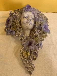 Scultura tascabile retrò piume di gallina 15" resina ~ gloria del mattino giardino dea - Foto 1 di 15