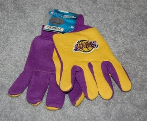 CHILDRENS/YOUTH LOS ANGELES LAKERS NBA ALL PURPOSE/UTILITY WORK GLOVES 4-7 YEARS - Picture 1 of 1