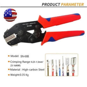 SN-68B Crimping Plier Crimper Tool 0.25-1.5mm² for Dupont,TE,JST,Molex Terminal - Picture 1 of 6