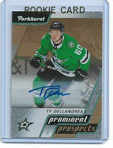 2020-21 Parkhurst Prominent Prospects Gold Autos card#PP20 Ty Dellandrea.