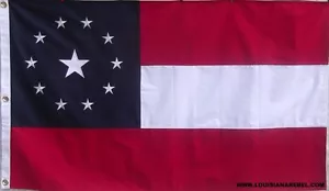 PRIMERA BANDERA NACIONAL DE ALGODÓN DE 11 ESTRELLAS DE ALTA RESISTENCIA - ESTRELLAS Y RAYAS COSIDAS 1ER DIXIE - Imagen 1 de 8