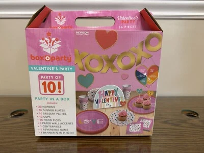 New Party In A Box Valentine’s Party Of 10 - Box O Party-Horizon Group 66 Pieces - Image 1 of 4