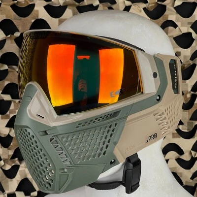 NUEVA Máscara de Paintball Carbono CRBN Zero Pro (Más Cobertura) - Safari - Espejo Rojo Foto 1 de 4