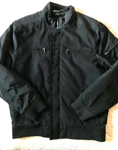Tasso Elba Herren MEDIUM schwarz Jacke Reißverschluss Linie 5 Taschen Bomber Mantel Motorrad SCHÖN - Bild 1 von 11