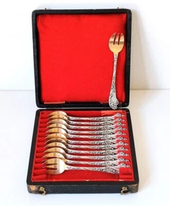 Antikes Pariser Set mit 12 Austerngabeln Sterlingsilber 20. Jh. 270 Gramm - Bild 1 von 9