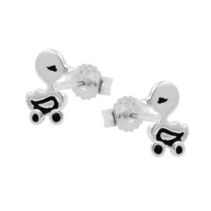 Paire Prise Goujon Canard Canards Jouet, 925 Argent Véritable, Enfants - Picture 1 of 2