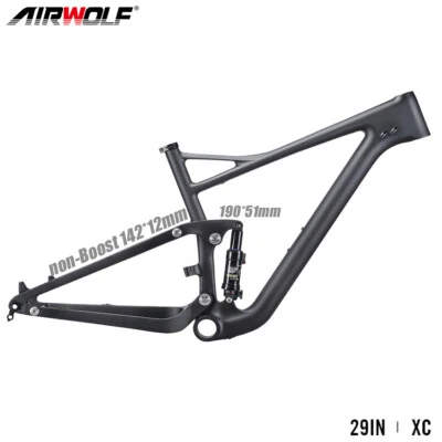 29er Full Suspension Carbon Fiber Mountain Bike Frame AM MTB Fiber 142*12mm - Image 1 of 4