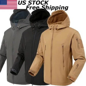 Men's Waterproof Ski Jacket Winter Warm Jackets Snow Thermal Fleece Work Coat US - Picture 1 of 41