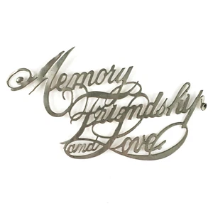Antique Memory Friendship & Love Lettering c1881 Aluminum Scrapbooking A4520 - Picture 1 of 2