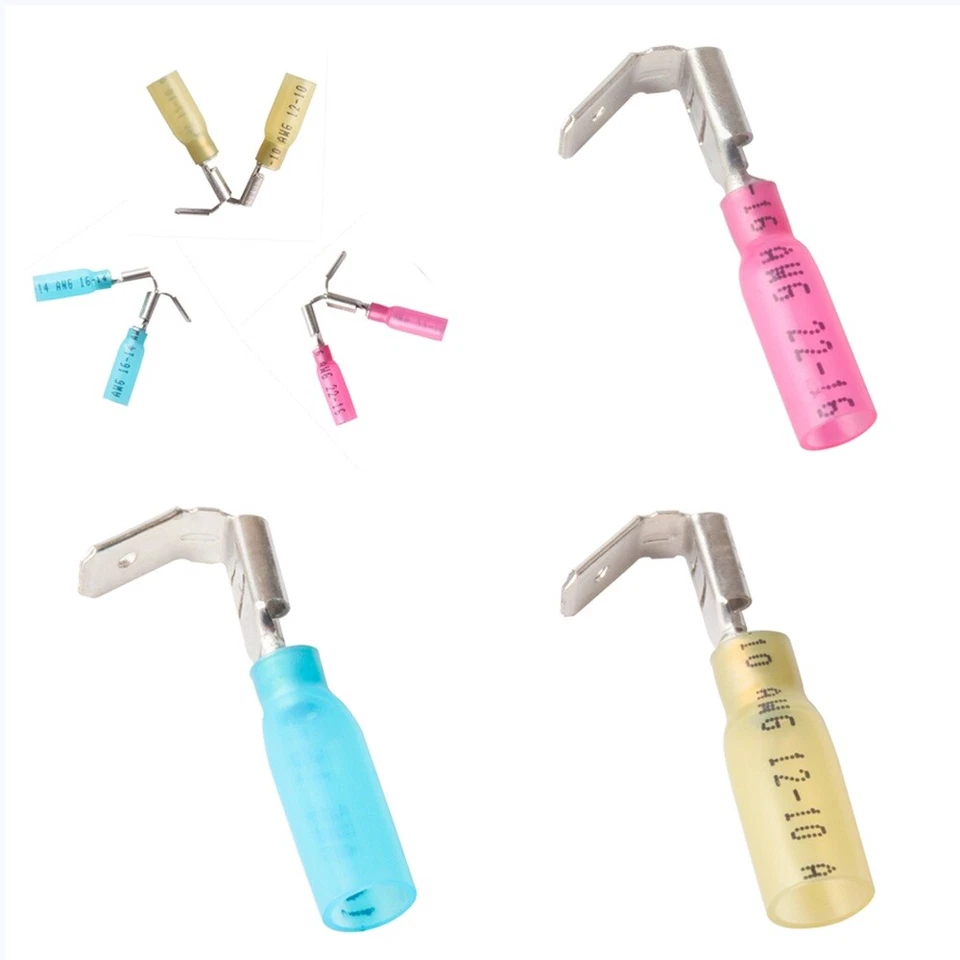 Heat Shrink Piggy Back Insulated Spade Terminals 22-10AWG Wire Crimp Connectors - Image 1 of 1