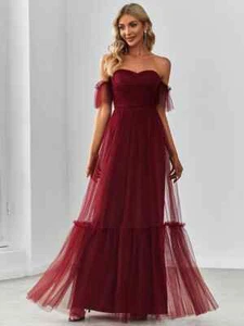 NWT Ever-Pretty Womens Off The Shoulder Sweetheart Pleated Party Dresses Beach - Picture 1 of 8