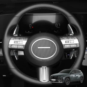 Real Carbon Fiber Car Black Steering Wheel Shift Paddle For Hyundai Tucson 2025 - Picture 1 of 8