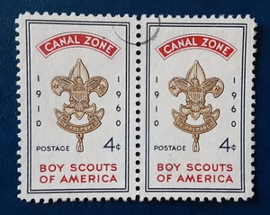CANAL ZONE 1960 4c Used Scouts Pair Mi 146 Scott 151 Yt 122 Sg 216 XF 4021-1 - Picture 1 of 2