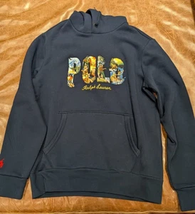 Neu mit Etikett Polo Ralph Lauren Fleece-Hoodie Sweatshirt "Polo Sportsman Graphics" blau - Bild 1 von 7