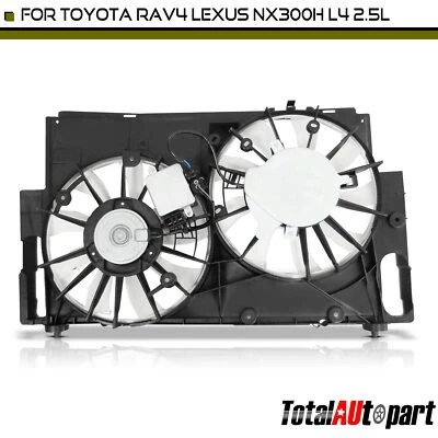 Dual Engine Cooling Fan Assembly w/ Shroud for Toyota RAV4 2016 2017 2018 Lexus - Image 1 of 4