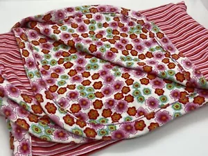 Manta bebé Baby NAY rosa a rayas/flores mod floral 100% algodón - Imagen 1 de 4