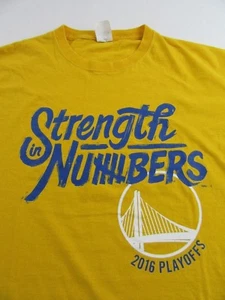 GOLDEN STATE WARRIORS "Strength In Numbers" 2016 NBA Playoffs T Shirt Size XL - Picture 1 of 7