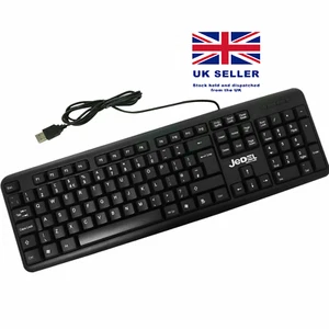 NEW K11 Slim USB Wired Keyboard Full Size QWERTY UK Layout For PC Desktop Laptop - Picture 1 of 4