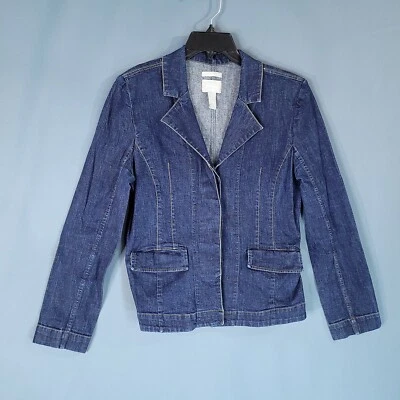 Chaqueta vaquera de manga larga con botones azul marino Old para mujer talla L Foto 1 de 4