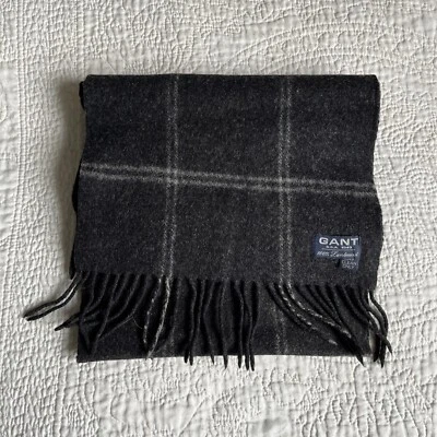 Gant Grey On Grey 100% Lambswool Scarf  - Image 1 of 2