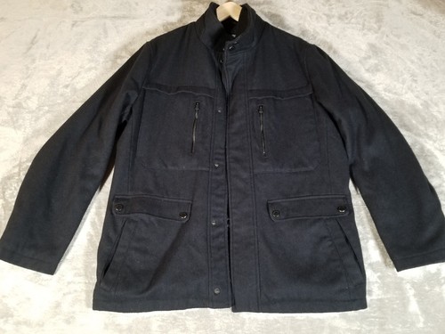 Cappotto trapuntato lana Michael Kors uomo taglia media blu navy