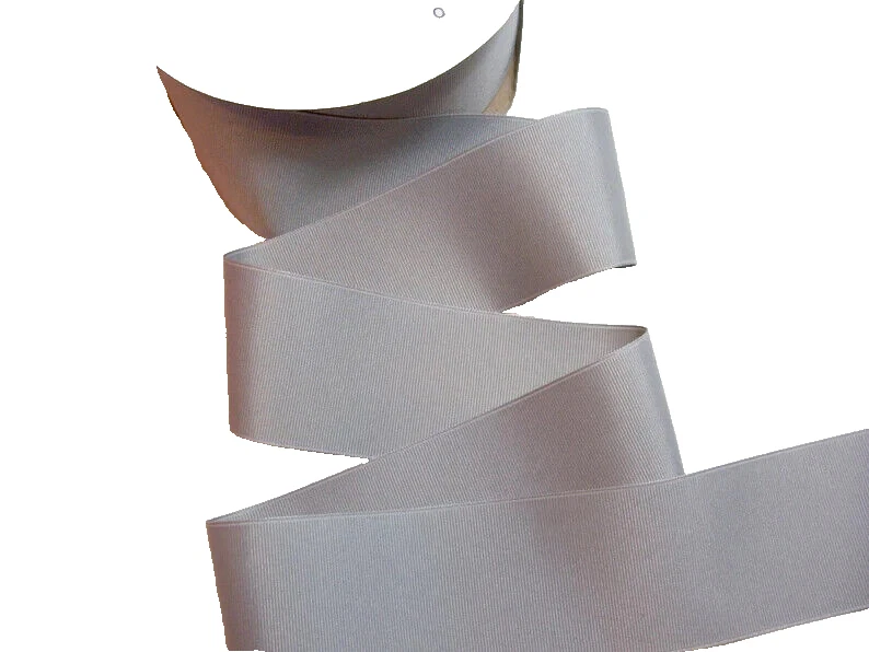Wide Gray Grosgrain Ribbon 2 1/4" wide x 10 yards Schiff Millennium Silver B12 - Image 1 of 4