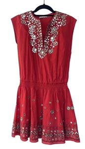 Alice + Olivia Red Mirror Detail Dress Women’s S Boho Chic - Picture 1 of 9