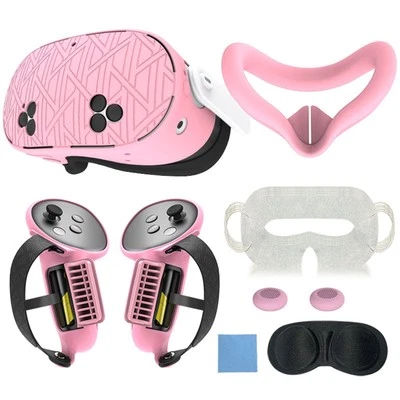 Силиконовый чехол защитный набор аксессуаров для Meta Quest 3S с чехлом для контроллера - Изображение 1 из 4