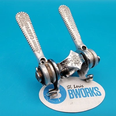 Vintage Campagnolo Downtube Friction Shifters w/ Cable Guide 28.6mm Clamp   j13 - Image 1 of 4