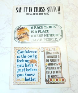 Vintage Coats & Clark Book Number 297 | Say it in Cross Stitch Patterns 1981 - Picture 1 of 5