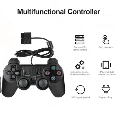 Wired Game Controller Gamepad Remote Control Joypad for PlayStation PS2 - Image 1 of 4