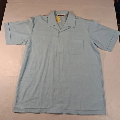 SEA ISLE by ARROW Mens Vtg 70's RARE Blur Shirt L Short Sleeve - Image 1 of 4