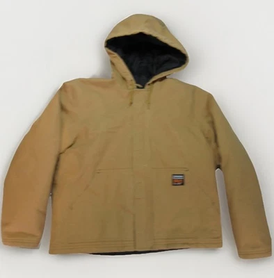 Timberland PRO Jacket Mens Medium Brown Hooded Canvas Work Coat Quilted Winter - Image 1 of 4