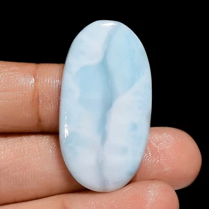 100% Natural Larimar Oval Shape Cabochon Loose Gemstone 38 Ct. 36X19X4 mm OB-388 - Picture 1 of 5