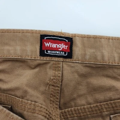 Pantalones Cortos Carga Carpintero Ropa de Trabajo Wrangler Calce Relajado Para Hombres Talla 38 Lona Tostada Foto 1 de 4