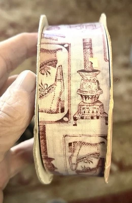 WFR Antiques Nostalgia Victorian Christmas Fabric Ribbon 25 Yards Cranberry VTG - Image 1 of 4