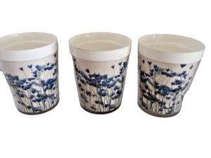 Flambeau VTG Floral White w/Blue Flowers Insulated 12 oz Thermal Tumblers Set 3 - Picture 1 of 5