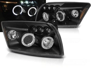 Black LED-Angel-Eyes Halogen Headlights for Dodge Caliber 2006-2012 EU-spec LPDO - Bild 1 von 9
