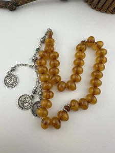 Neu Sammlerstück Misky Bernstein 33 Perlen Islamischer Rosenkranz مسبحة مسباح مسكي جودة عالية - Bild 1 von 12