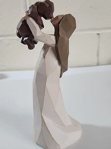 Brown Lab Welpe Hund Mama Engel Figur im Stil von Willow Tree signiert "JHB" - Bild 1 von 10