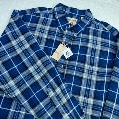NWT Red Head Brand Co Button Up Flannel Shirt Mens XL Blue Plaid Long Sleeve NEW - Image 1 of 4