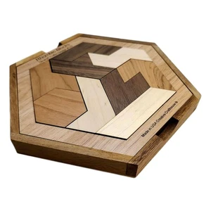 Rhombic Blocks Wooden Puzzle | Brain Teaser for Teens - Picture 1 of 5