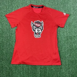 NC State Wolfpack Shirt Adult L Red Adidas Gym Running Women’s - Picture 1 of 8