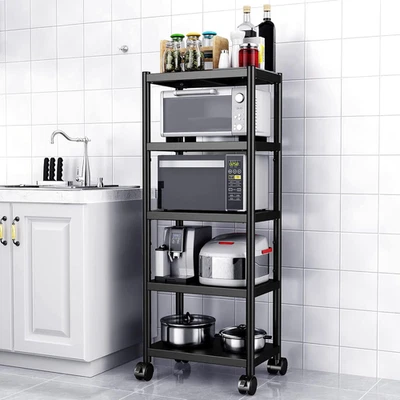 Scaffale in Acciaio Inossidabile, Portaoggetti per Cucina Con Supporto per Micro - Immagine 1 di 4
