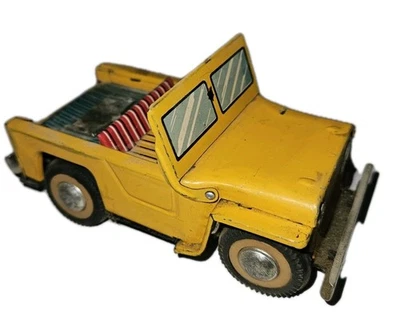 Vintage Wrecker Tow Truck Yellow Tin  Incomplete - Image 1 of 4