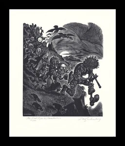 Signed FRITZ EICHENBERG Wood Engraving THE PIED PIPER #56/100 - Picture 1 of 5