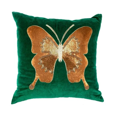 Nueva almohada mariposa esmeralda Mackenzie-Childs 20x20  Foto 1 de 4