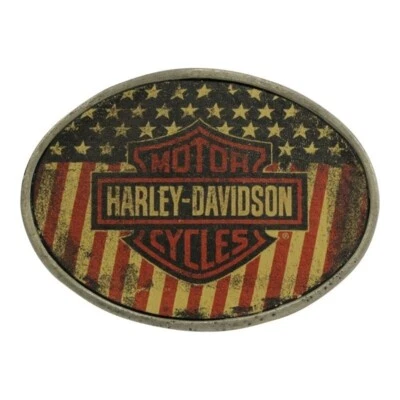 Harley Davidson robar bandera americana con hebilla B&S. B12. Foto 1 de 2