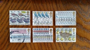 Complete GB used stamp set - 1977 Christmas (12 Days of Christmas) - Picture 1 of 1